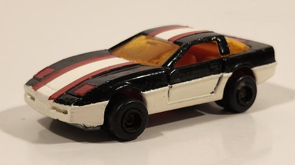 Vintage Majorette Chevrolet Corvette ZR-1 No. 215 & 268 Painted Black and White Die Cast Toy Car Vehicle Opening Doors 1/57 Scale