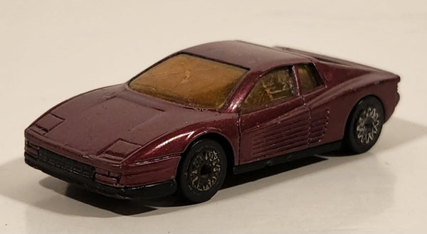 Matchbox Ferrari Testarossa Painted Burgundy Purple Die Cast Toy Car Vehicle
