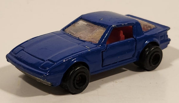 Majorette No. 257 Mazda RX7 1/56 Scale Painted Dark Blue Die Cast Toy Car Vehicle with Opening Doors