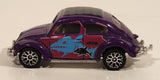 2001 Matchbox Wings 'n Water '62 VW Beetle Purple Die Cast Toy Car Vehicle