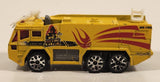 2001 Matchbox Fire Drenchers Airport Fire Tanker Truck Yellow Die Cast Toy Car Emergency Vehicle