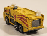2001 Matchbox Fire Drenchers Airport Fire Tanker Truck Yellow Die Cast Toy Car Emergency Vehicle