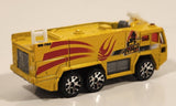 2001 Matchbox Fire Drenchers Airport Fire Tanker Truck Yellow Die Cast Toy Car Emergency Vehicle