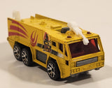 2001 Matchbox Fire Drenchers Airport Fire Tanker Truck Yellow Die Cast Toy Car Emergency Vehicle