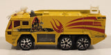 2001 Matchbox Fire Drenchers Airport Fire Tanker Truck Yellow Die Cast Toy Car Emergency Vehicle