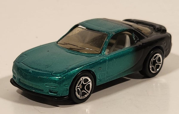 1997 Matchbox Mazda RX-7 Green and Black Die Cast Toy Car Vehicle