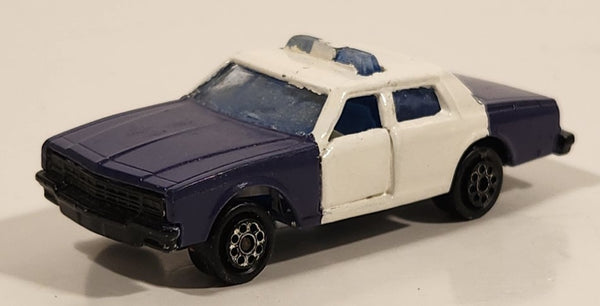 Vintage Majorette No. 240 Chevrolet Impala Highway Patrol Police Painted Purple and White 1/69 Scale Die Cast Toy Car Vehicle with Opening Doors