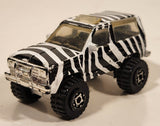 1996 Matchbox Off Road Ford Bronco II Zebra Black and White Striped Die Cast Toy Car Vehicle