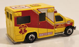 1998 Matchbox To The Rescue 1996 Ford Ambulance Yellow Die Cast Toy Car Vehicle