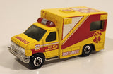 1998 Matchbox To The Rescue 1996 Ford Ambulance Yellow Die Cast Toy Car Vehicle