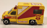 1998 Matchbox To The Rescue 1996 Ford Ambulance Yellow Die Cast Toy Car Vehicle
