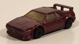 Matchbox BMW M1 Painted Burgundy Red Die Cast Toy Car Vehicle