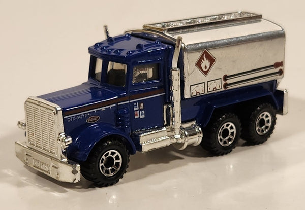 1999 Matchbox Airways Peterbilt Tanker Truck Blue Die Cast Toy Car Airport Fuel Transport Vehicle