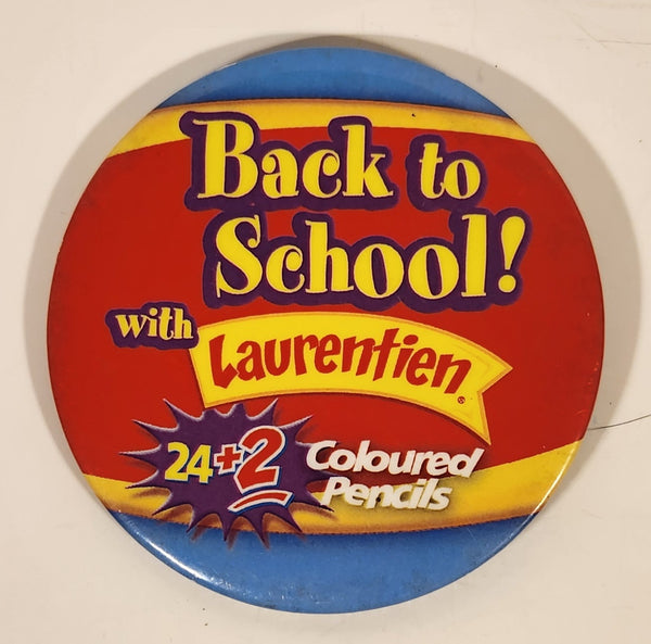 Rare Back to School! with Laurentien 24+2 Coloured Pencils 3" Button Pin