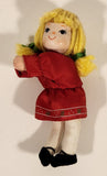 Vintage Avon Little Rag Doll Sweet Honesty Blonde Girl in Red Dress 4 3/4" Stuffed Toy Doll with Magnetic Hands