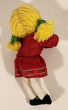 Vintage Avon Little Rag Doll Sweet Honesty Blonde Girl in Red Dress 4 3/4" Stuffed Toy Doll with Magnetic Hands