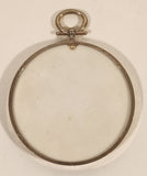 Brown Teddy Bear with Red Bow Cross Stitch Brass Plastic Frame Wall Hanging