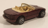 1996 Hot Wheels Auto City Mazda MX-5 Miata Convertible Metallic Dark Red Die Cast Toy Sports Car Vehicle