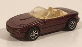 1996 Hot Wheels Auto City Mazda MX-5 Miata Convertible Metallic Dark Red Die Cast Toy Sports Car Vehicle