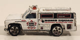 1999 Hot Wheels City Police Rescue Ranger Bomb Squad White Fire Truck Die Cast Toy Car Vehicle
