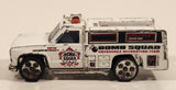1999 Hot Wheels City Police Rescue Ranger Bomb Squad White Fire Truck Die Cast Toy Car Vehicle