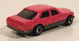 1993 Hot Wheels Mercedes 380 SEL Pink with Red Glitter Die Cast Toy Car Vehicle