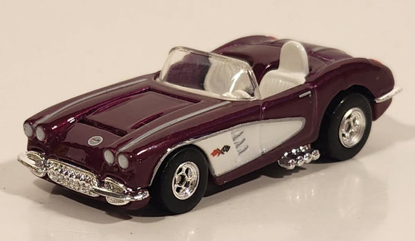2003 Hot Wheels 100% Preferred: GM Performance Parts '58 Corvette Coupe Convertible Magenta and White Die Cast Toy Car Vehicle with Opening Hood