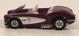 2003 Hot Wheels 100% Preferred: GM Performance Parts '58 Corvette Coupe Convertible Magenta and White Die Cast Toy Car Vehicle with Opening Hood