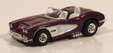 2003 Hot Wheels 100% Preferred: GM Performance Parts '58 Corvette Coupe Convertible Magenta and White Die Cast Toy Car Vehicle with Opening Hood