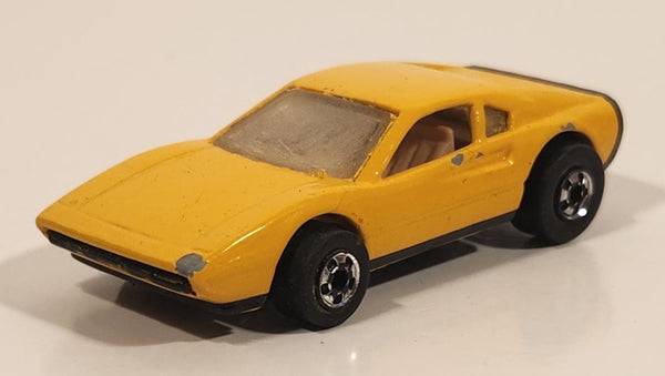 1977 Hot Wheels Racebait 308 Ferrari Painted Yellow Die Cast Toy Car Vehicle