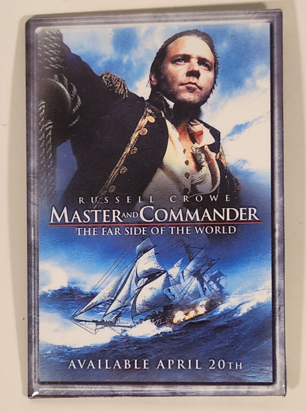 2004 Twentieth Century Fox and Universal Studios Russell Crowe Master And Commander The Far Side Of The World Available April 20th Movie 2" x 3" Promotional Pin