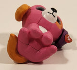 TY Mini Boos Precious The Puppy Dog Pink Orange Purple White 2 1/8" Plastic Toy Figure