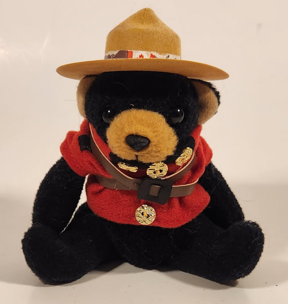 RCMP Royal Canadian Mounted Police Brown Teddy Bear 4 3/4" Stuffed Beanie Plush Toy
