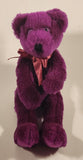Purple Teddy Bear with Red Bow 8" Stuffed Beanie Plush Toy