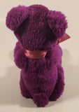 Purple Teddy Bear with Red Bow 8" Stuffed Beanie Plush Toy