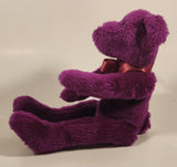 Purple Teddy Bear with Red Bow 8" Stuffed Beanie Plush Toy