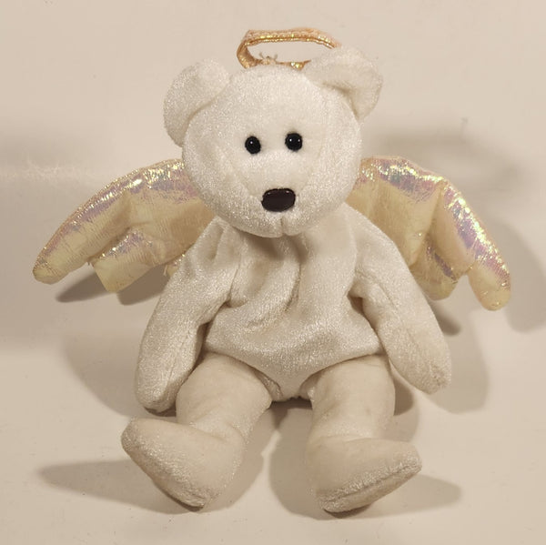 1998 Ty Beanie Babies Halo White Angel Teddy Bear 8" Stuffed Beanie Plush Toy