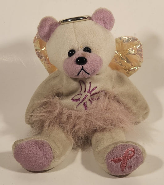 Standen House Limited White and Pink Teddy Bear with Halo and Angel Wings 8" Stuffed Beanie Plush Toy