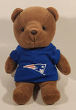1999 Play By Play NFL Properties Football New England Patriots Brown Teddy Bear 8 1/2" Stuffed Beanie Plush Toy