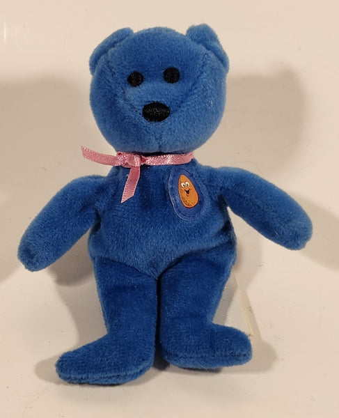 2004 McDonald's Ty Teanie Beanie Baby 'McNuggets The Bear Toy' Blue 5" Stuffed Plush Toy