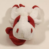 Red and White Bull Cow with Heart 4" Stuffed Beanie Plush Toy