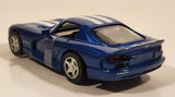 2002 New Ray Dodge Viper GTS Blue with White Stripes 1/32 Scale Pull Back Die Cast Toy Car Vehicle with Opening Doors
