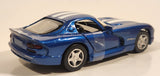 2002 New Ray Dodge Viper GTS Blue with White Stripes 1/32 Scale Pull Back Die Cast Toy Car Vehicle with Opening Doors