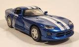 2002 New Ray Dodge Viper GTS Blue with White Stripes 1/32 Scale Pull Back Die Cast Toy Car Vehicle with Opening Doors