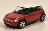 Burago Mini Cooper Red with White Roof 1/43 Scale Die Cast Toy Car Vehicle