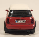 Burago Mini Cooper Red with White Roof 1/43 Scale Die Cast Toy Car Vehicle