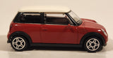 Burago Mini Cooper Red with White Roof 1/43 Scale Die Cast Toy Car Vehicle