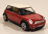 Burago Mini Cooper Red with White Roof 1/43 Scale Die Cast Toy Car Vehicle