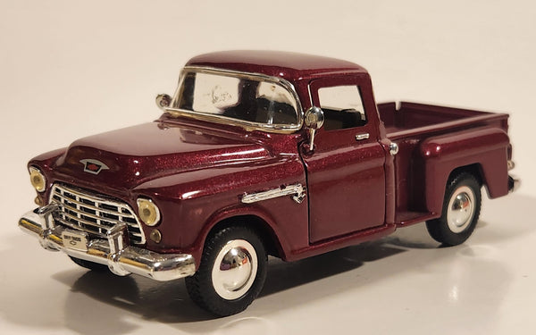 Sunnyside Superior SS 5602 1955 Chevy Stepside Pickup Truck Metallic Dark Red 1/36 Scale Die Cast Toy Car Vehicle with Opening Doors and Tailgate