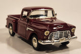 Sunnyside Superior SS 5602 1955 Chevy Stepside Pickup Truck Metallic Dark Red 1/36 Scale Die Cast Toy Car Vehicle with Opening Doors and Tailgate